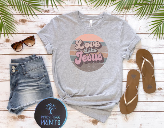 Love Like Jesus Retro Vintage Short Sleeve T-Shirt