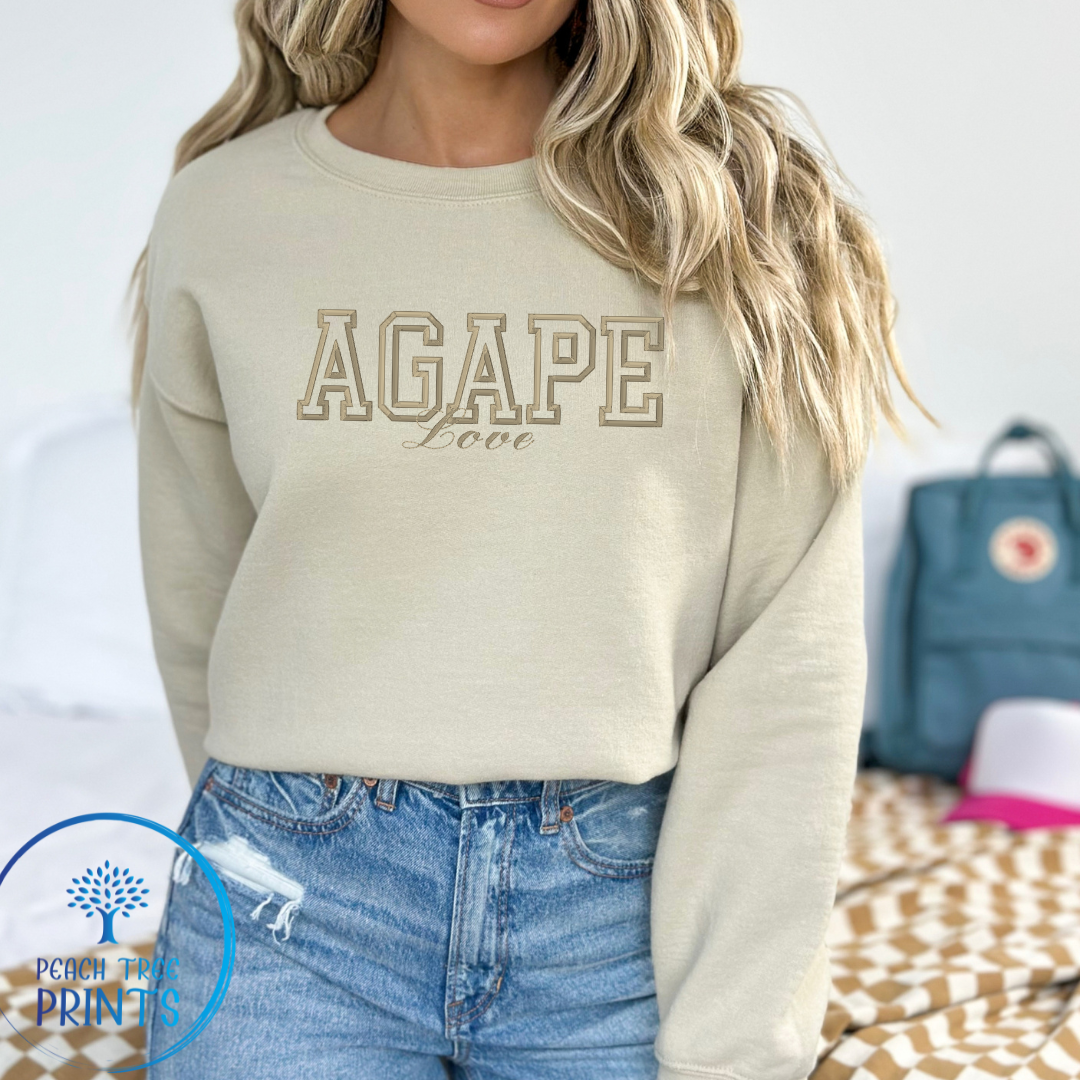 Agape Love Embroidered Tye Dye Sweatshirt