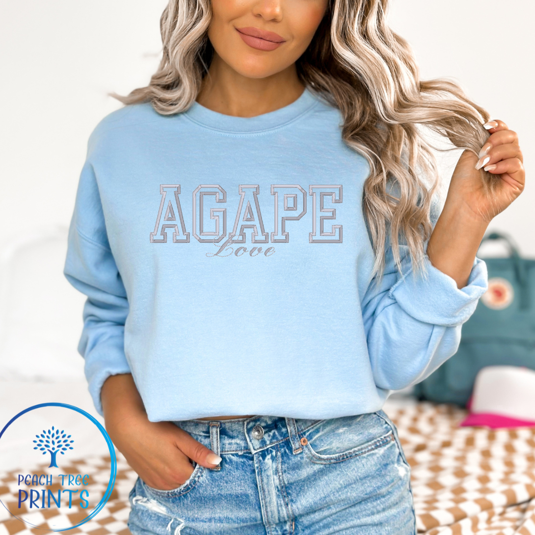 Agape Love Embroidered Tye Dye Sweatshirt