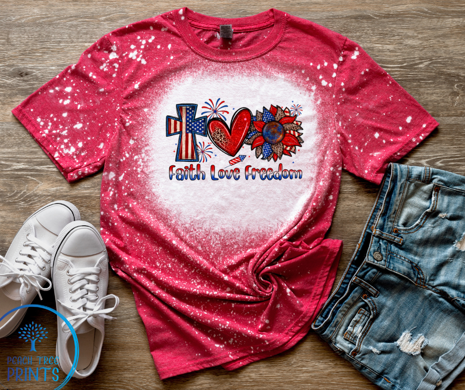 Faith Love and Freedom Short Sleeve Tee