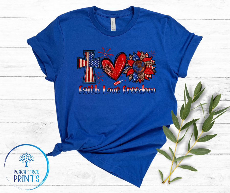 Faith Love and Freedom Short Sleeve Tee