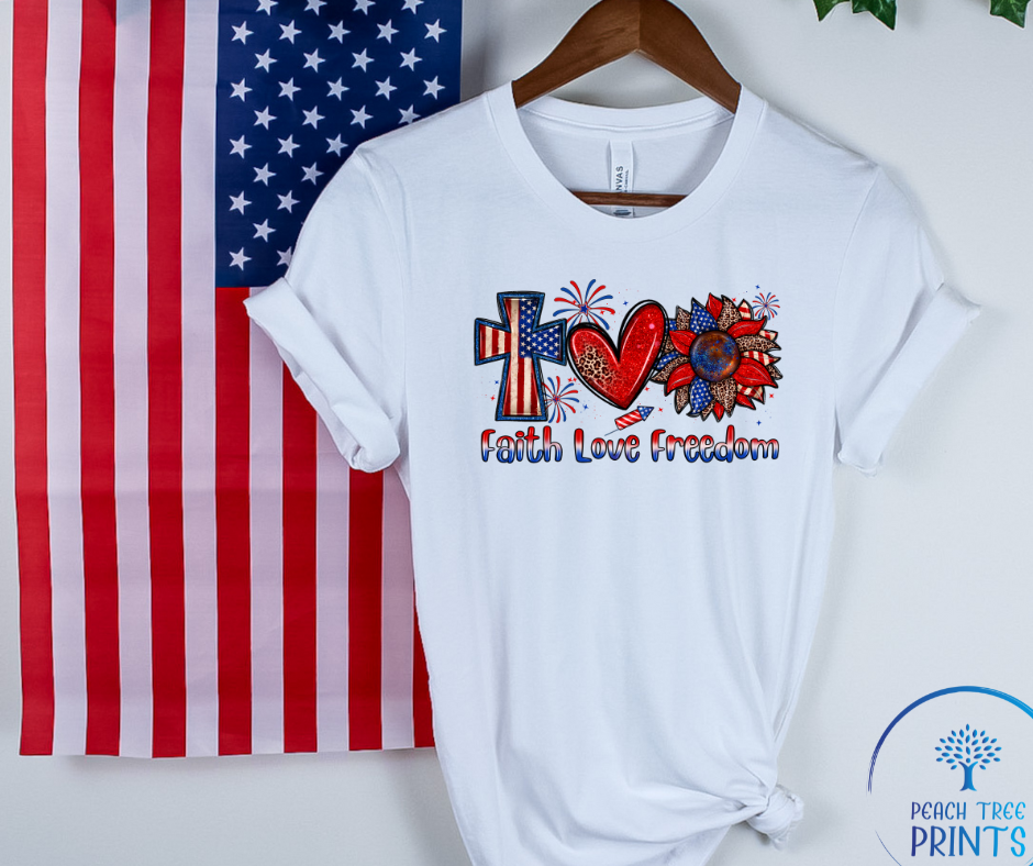 Faith Love and Freedom Short Sleeve Tee